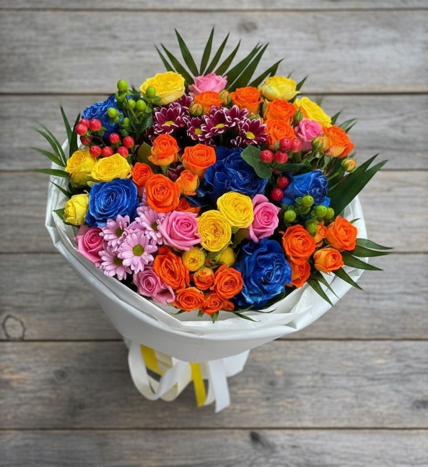 Букет цветов из: Розы и Хризантемы в Посевной