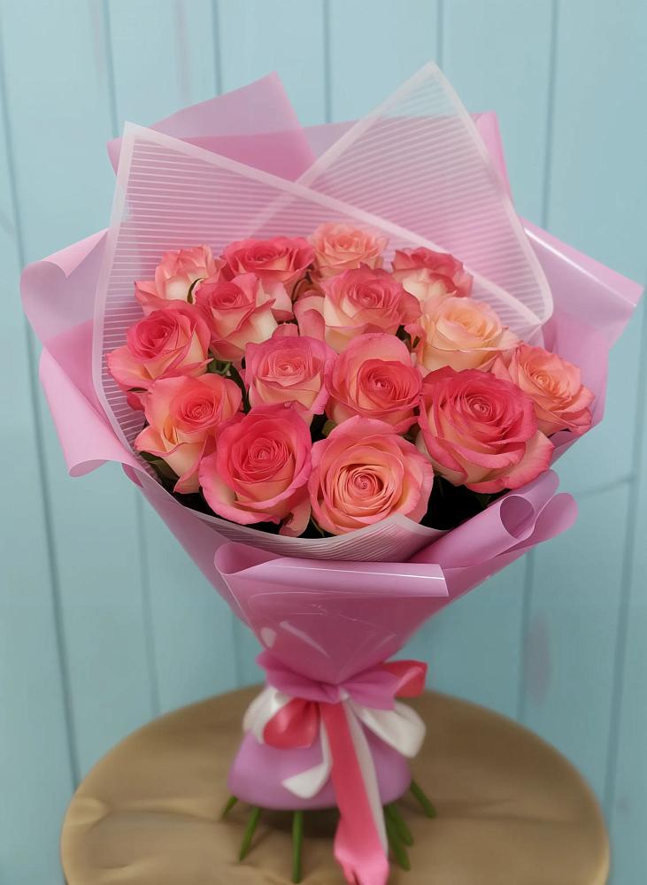 Букет 15 Розовых роз Равель в Посевной