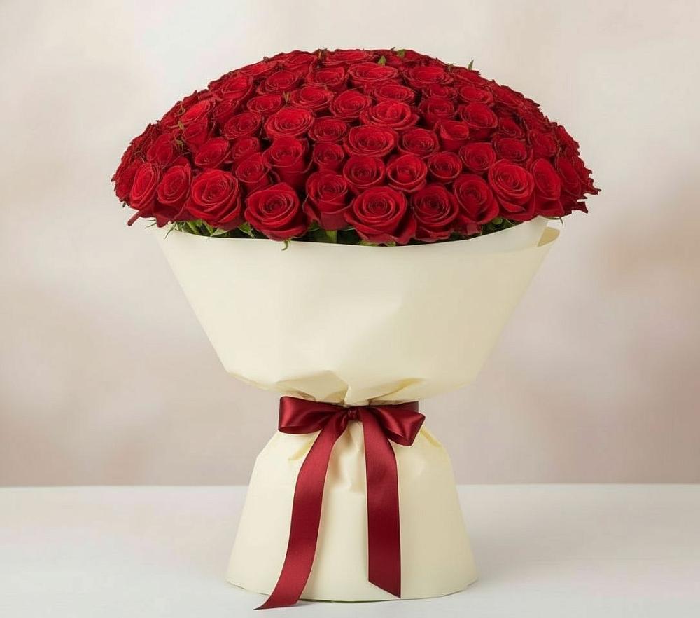 Букет 101 Красная роза Милано в Посевной