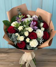 Букет цветов из:  Розы и Альстромерии #REPLACE_PRED# Посевной