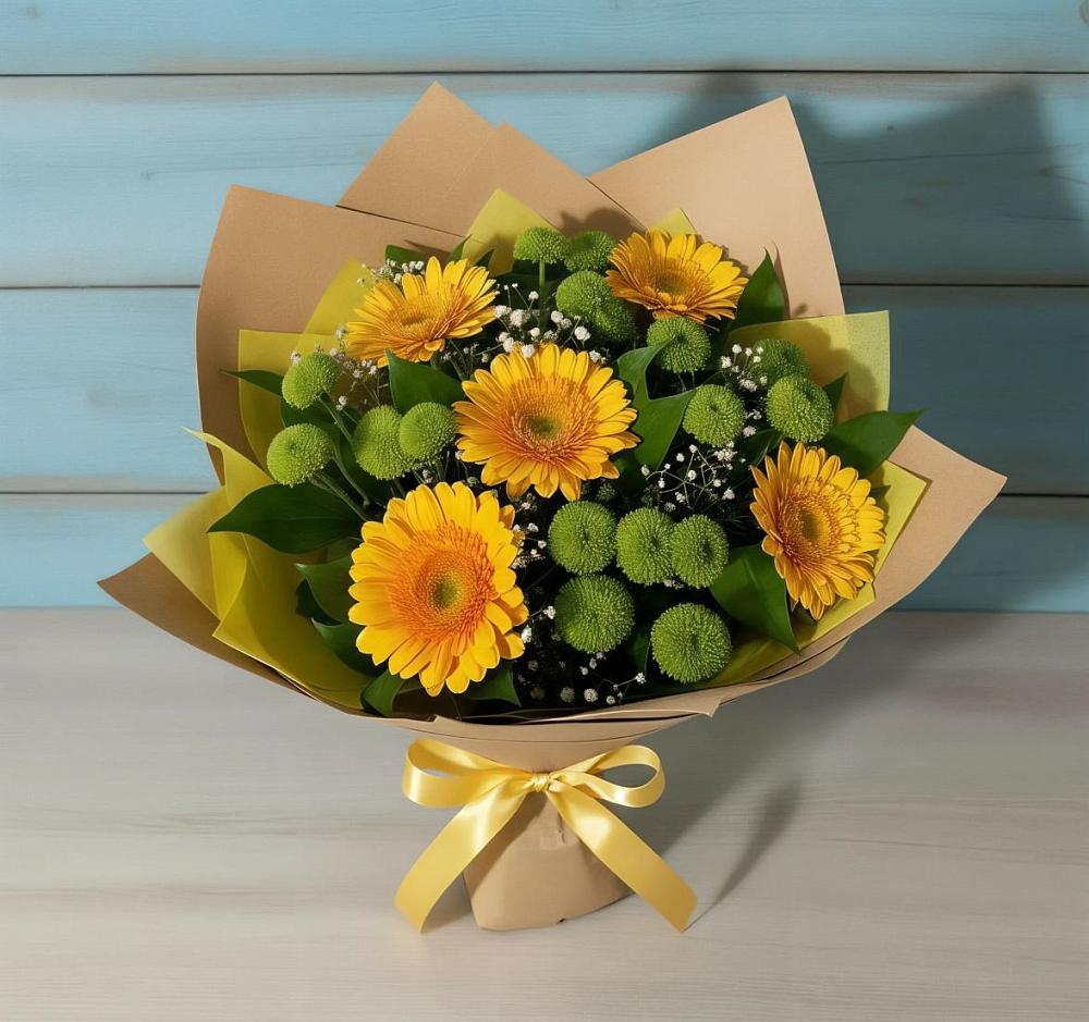 Букет цветов из: Герберы и Хризантемы в Посевной
