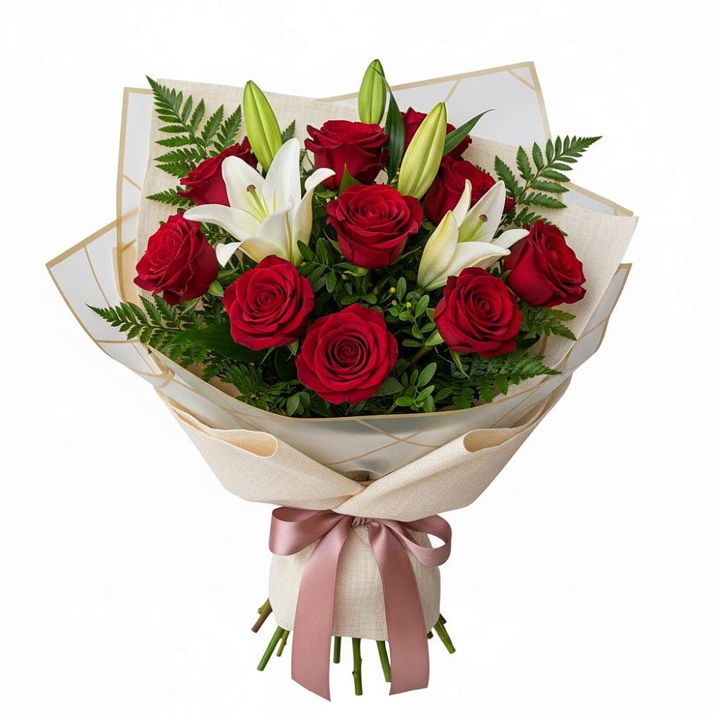 Букет цветов из: Лилии и Розы в Посевной