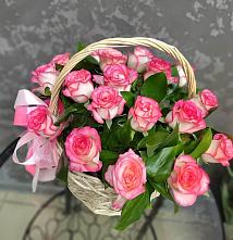 Цветочная композиция из Розы в корзине #REPLACE_PRED# Посевной