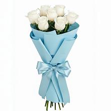 Букет 7 белых роз Проуд в Посевной