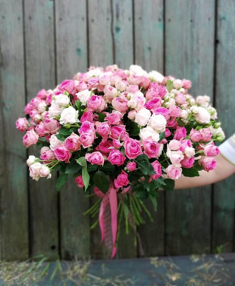 Букет Розовые кустовые розы Натали и Лав Лидия в Посевной