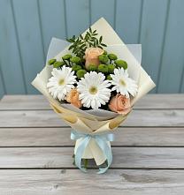 Букет цветов из:  Герберы, Розы и Хризантемы в Посевной