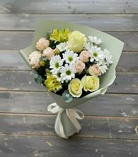Букет цветов из:  Альстромерии, Розы и Хризантемы в Посевной