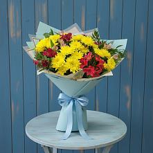 Букет цветов из:  Альстромерии и Хризантемы в Посевной