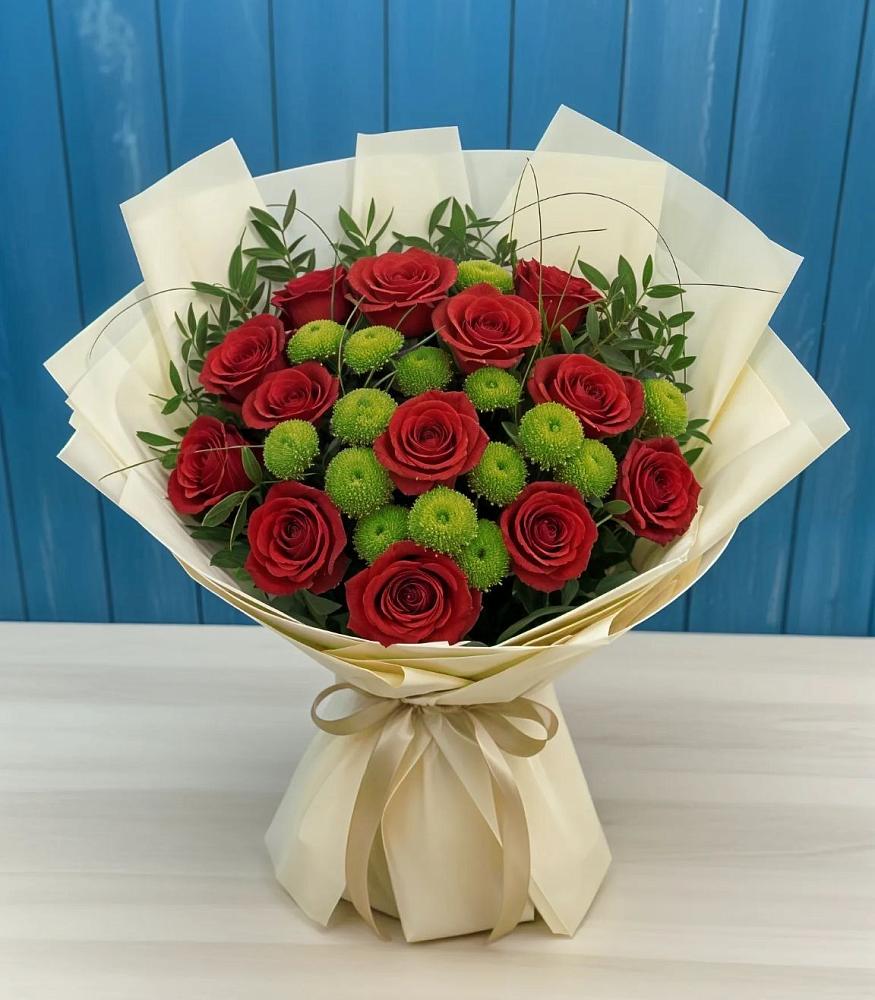 Букет цветов из: Розы и Хризантемы в Посевной